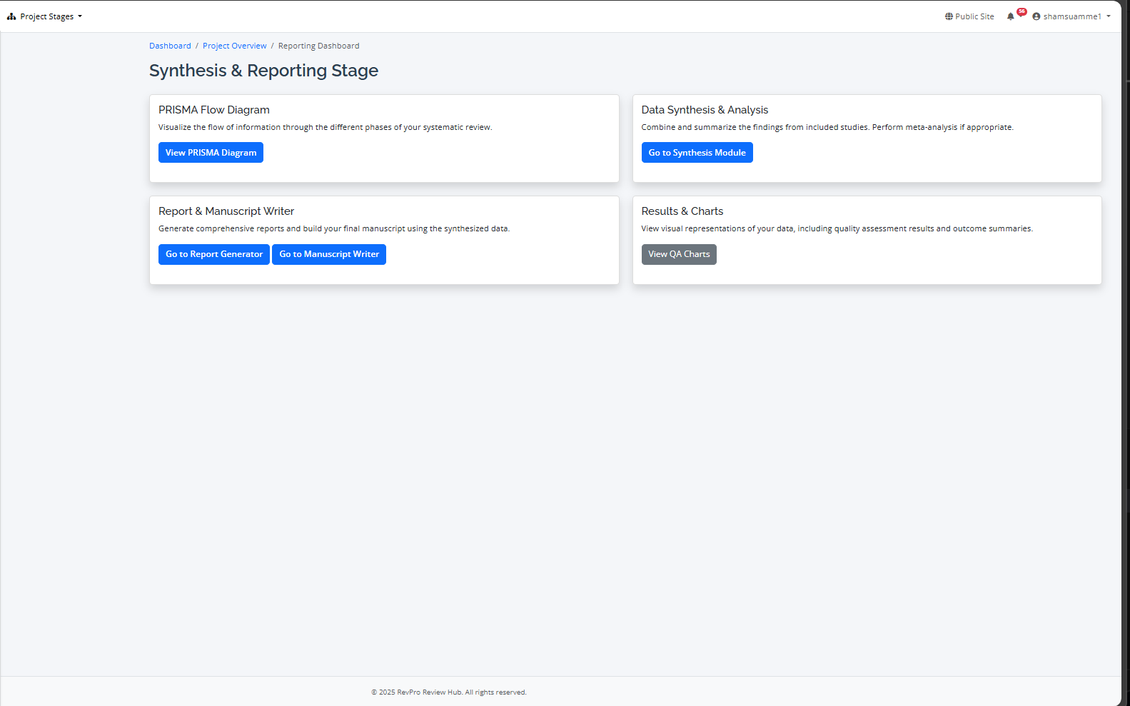 Generating Reports and PRISMA Diagrams