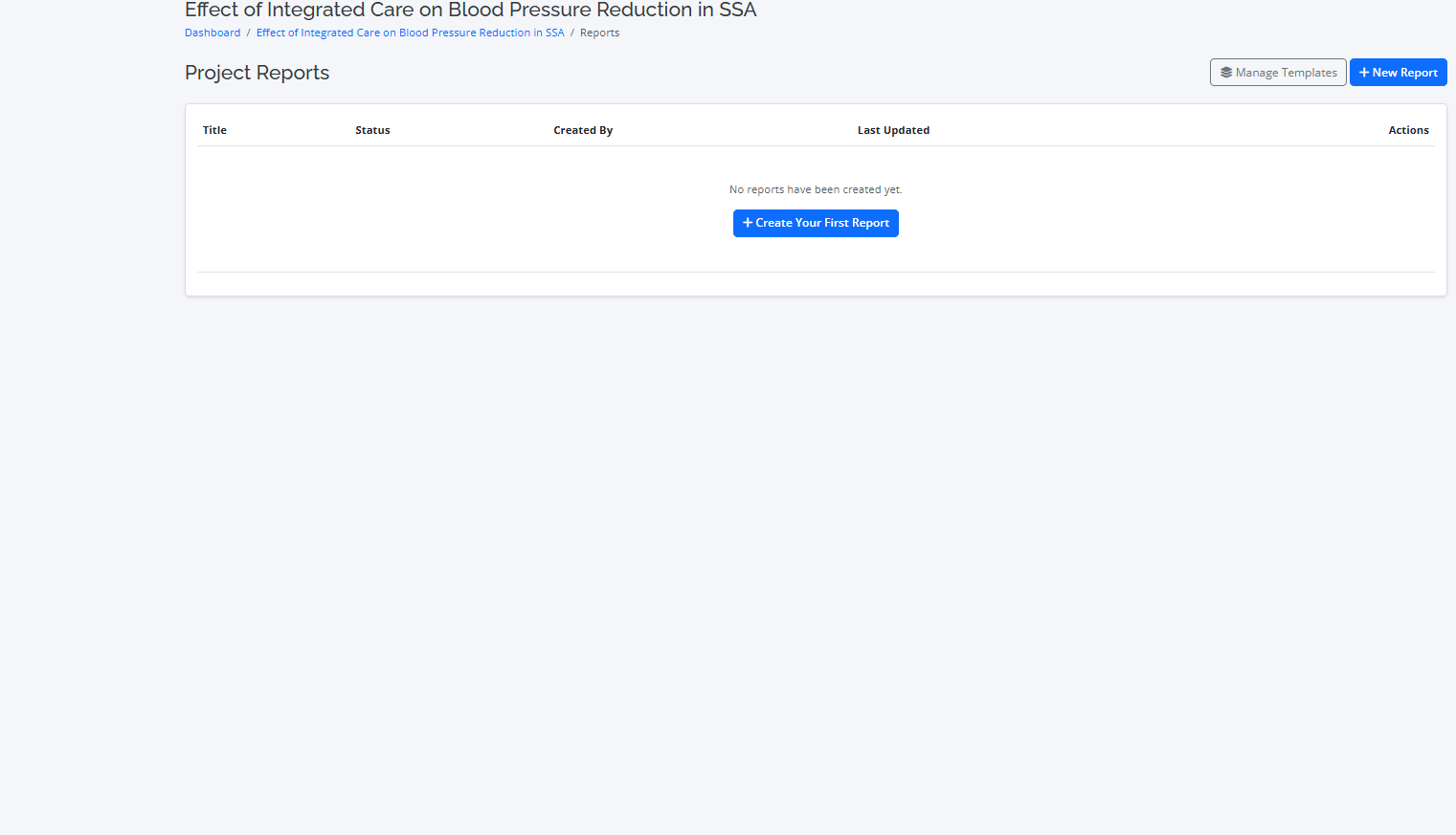 return tp report generator dashboard and click on create report